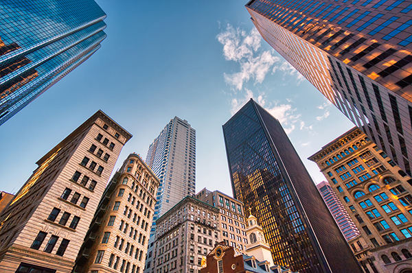 Boston’s downtown financial district and skyline.